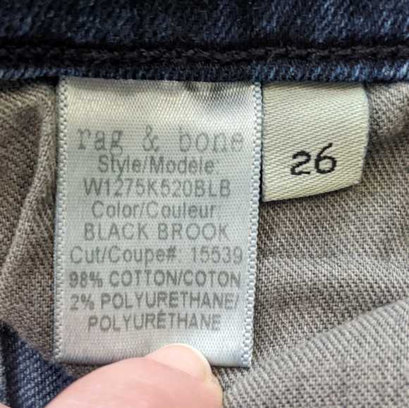 Rag & Bone O Ring Dive Capri skinny cropped zipper jeans 26 - Picture 6 of 10